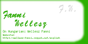 fanni wellesz business card